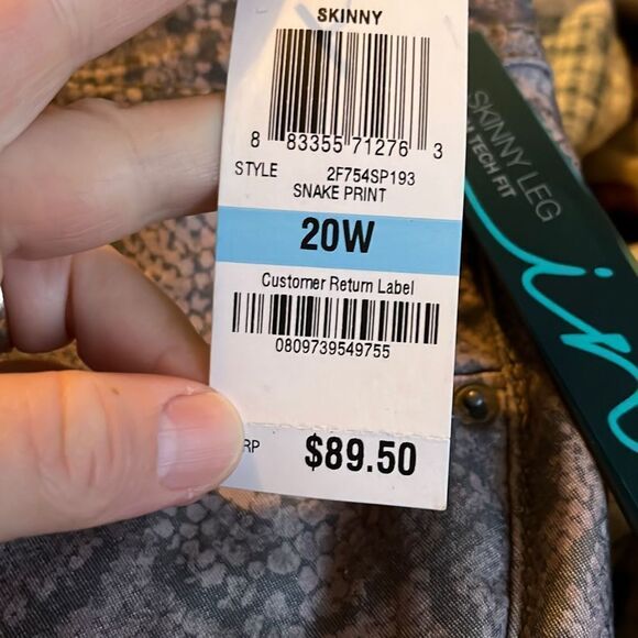 INC‎ International Concepts Womens Snake Print Skinny Jeans Size 20W NWT - Picture 6 of 6